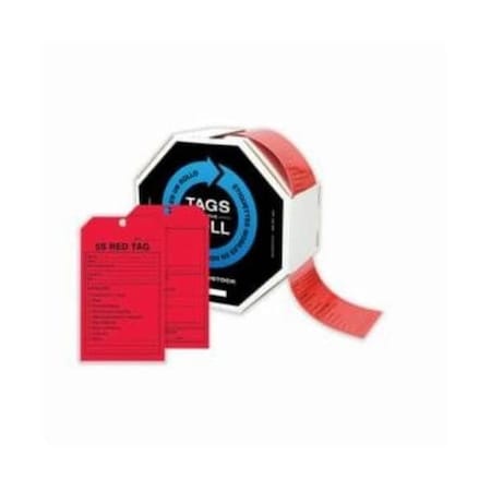 Accuform Tags By-The-Roll, 5S Red Tag, PF-Cardstock, 250/Rl TAR164